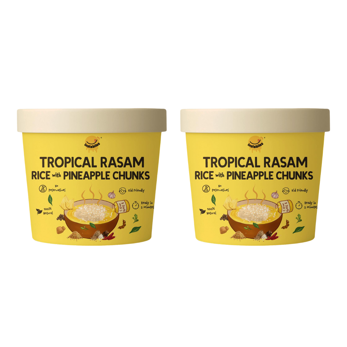 Tropical Rasam Rice with Pineapple Chunks
