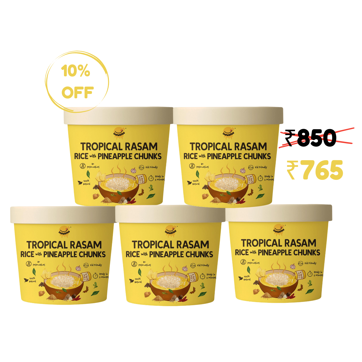 Tropical Rasam Rice with Pineapple Chunks