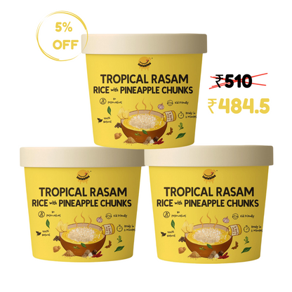 Tropical Rasam Rice with Pineapple Chunks