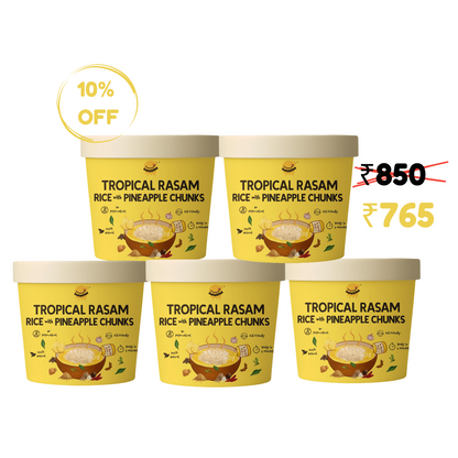 Tropical Rasam Rice with Pineapple Chunks